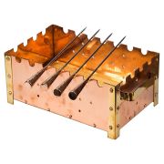Мангал настольный P.L. Proff Cuisine SG-73136 26х17х12 см с медным покрытием, 4 шампура