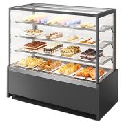 Витрина кондитерская Chilz VETE KUB LUX 130 серый матовый, шлифованная нержавейка